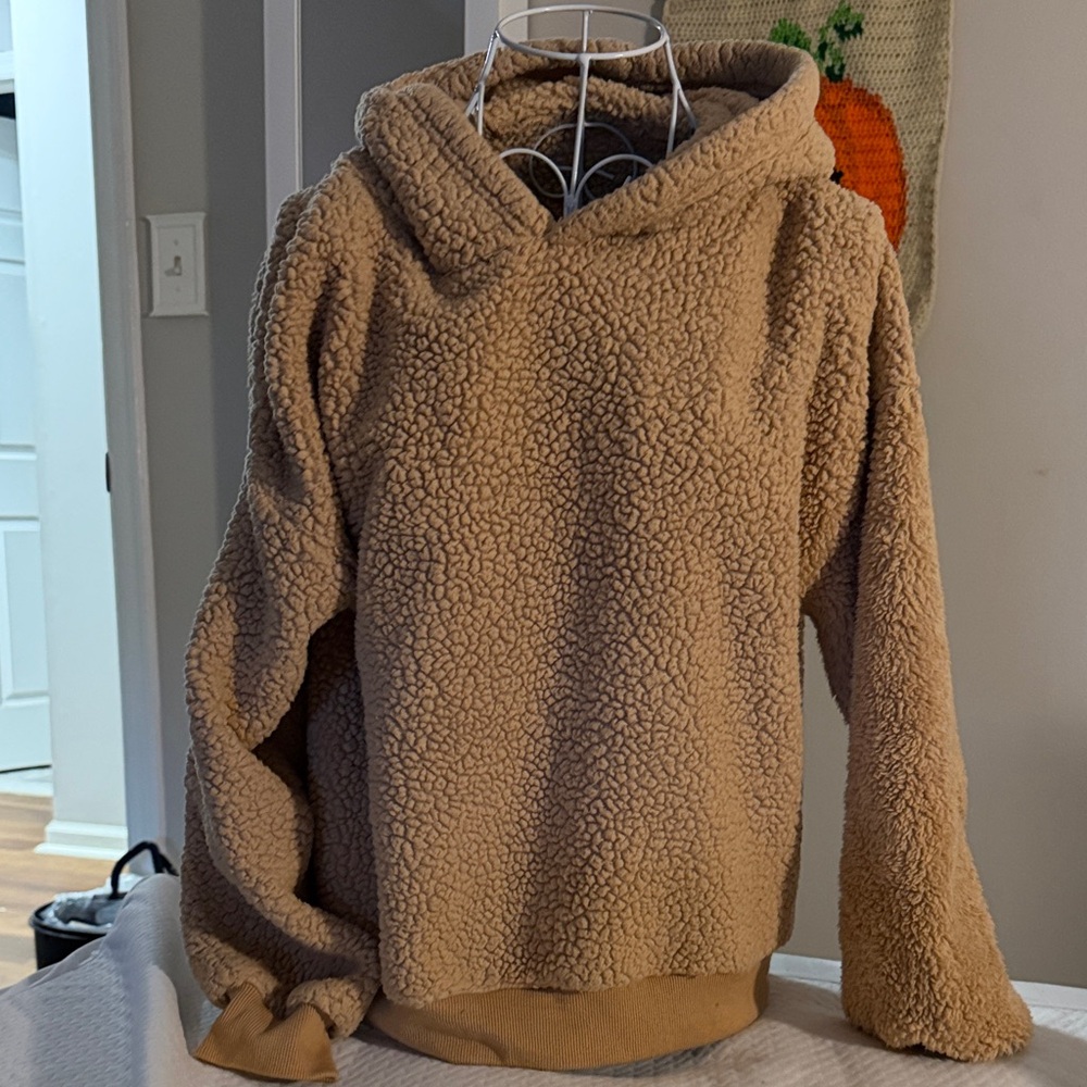 Cozy Tan Sherpa Hoodie